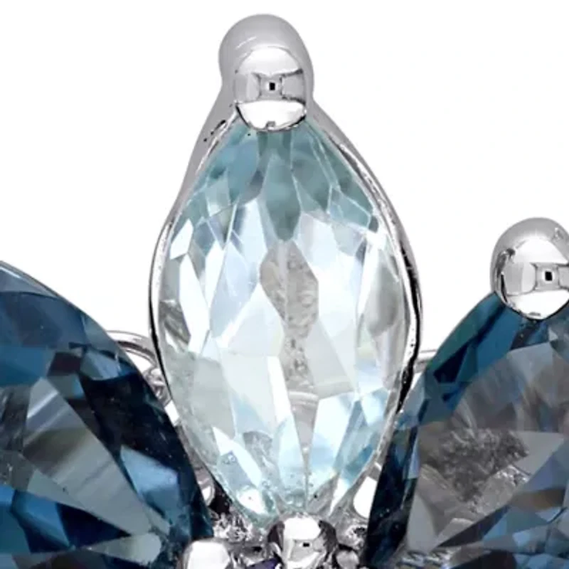 Gemstone & Freshwater Cultured Pearl Cluster Pendant with Chain