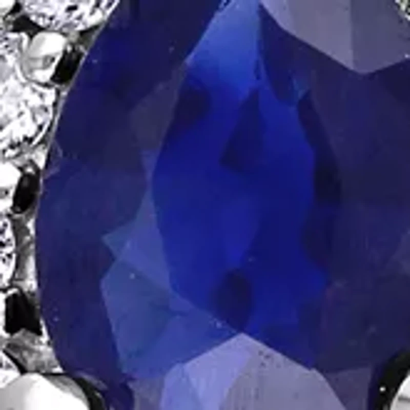 Pearl,  3/8 ct. t.w. Sapphire, and 1/8 ct. t.w. Diamond Earrings in 14K White Gold