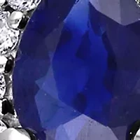 Pearl,  3/8 ct. t.w. Sapphire, and 1/8 ct. t.w. Diamond Earrings in 14K White Gold