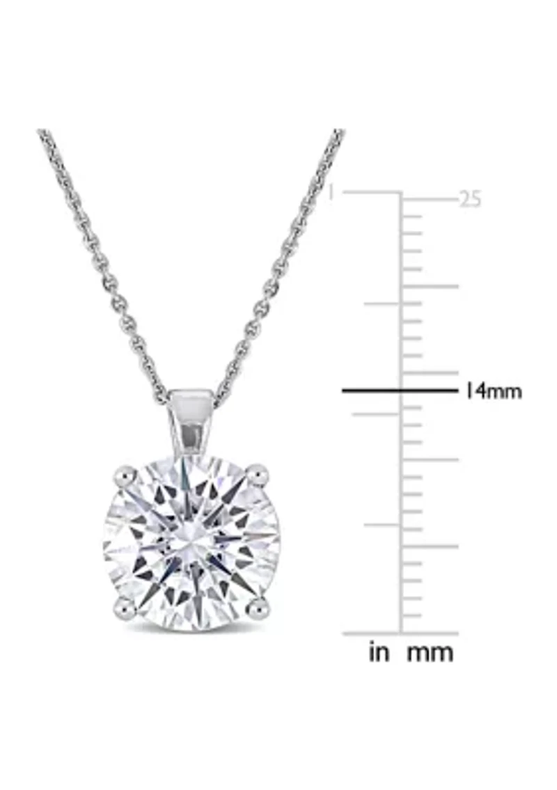 Lab Created 4 ct. t.w. Moissanite Solitaire Pendant with Chain in 14k White Gold