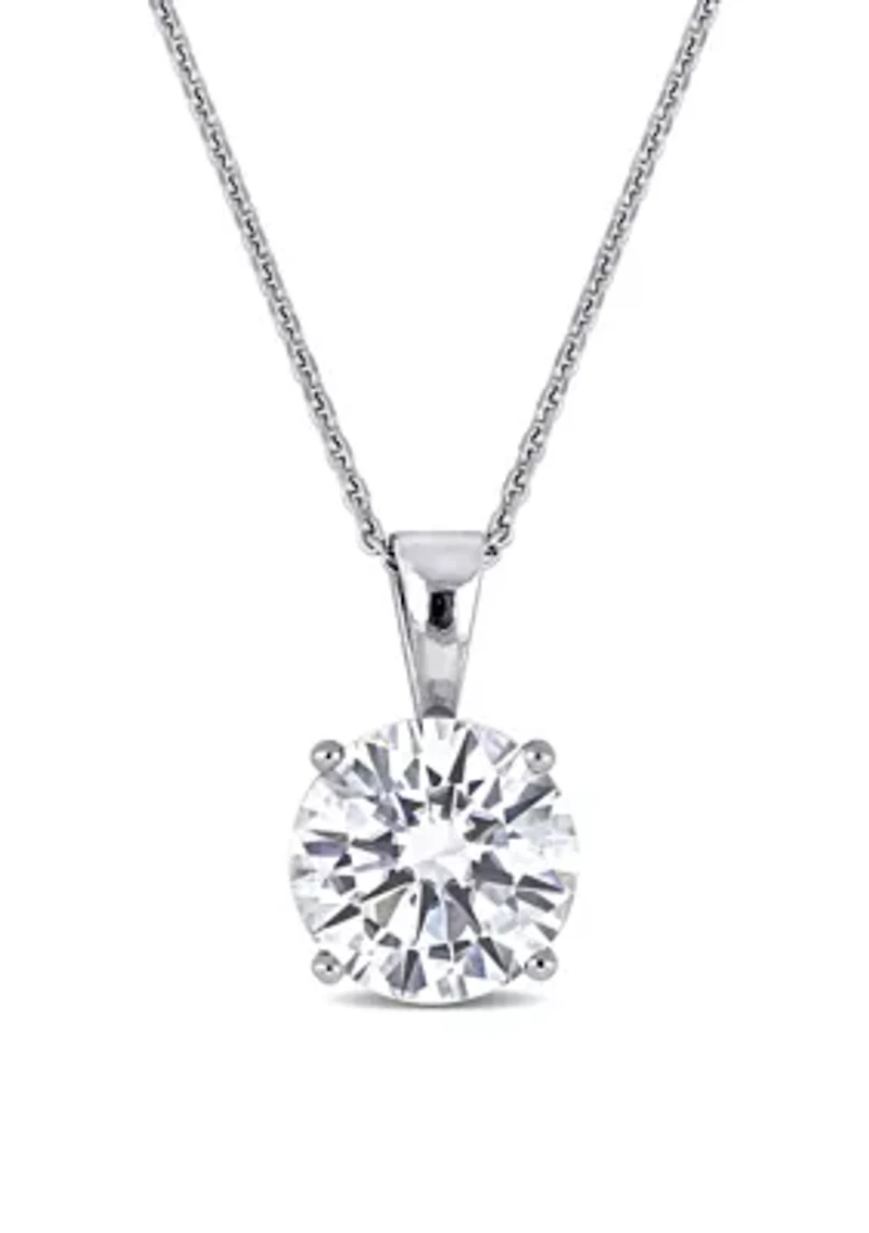 Lab Created 2 ct. t.w. Moissanite Solitaire Pendant with Chain in 14k White Gold