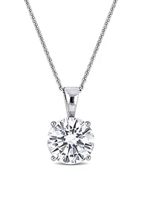 Lab Created 2 ct. t.w. Moissanite Solitaire Pendant with Chain in 14k White Gold