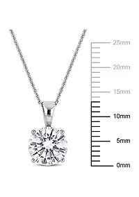 Lab Created 2 ct. t.w. Moissanite Solitaire Pendant with Chain in 14k White Gold