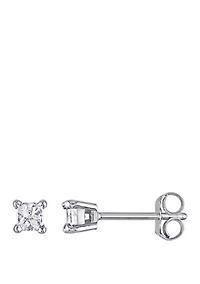 1/4 ct. t.w. Princess Cut Diamond Stud Earrings in 14K White Gold