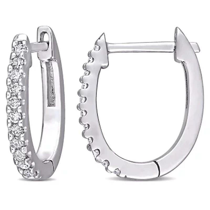 Diamond Cuff Earrings in 10k White Gold