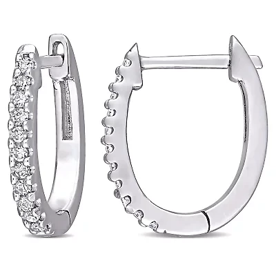 Diamond Cuff Earrings in 10k White Gold