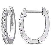 Diamond Cuff Earrings in 10k White Gold