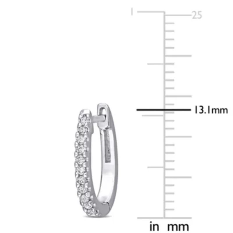 Diamond Cuff Earrings in 10k White Gold