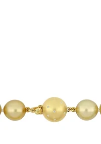 10-12.5 Millimeter Cultured South Sea Pearl Necklace with 14K Yellow Gold