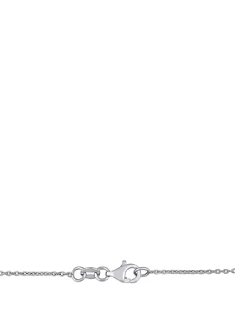 1/6 ct. t.w. Diamond Cluster Medallion Necklace in 18K White Gold