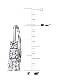1.62 ct. t.w. Lab Created Moissanite Graduated 3-Stone Earrings in 10K White Gold