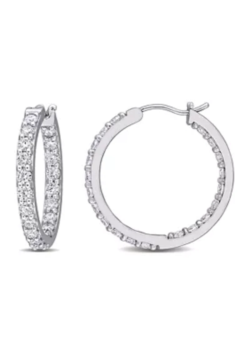 2.37 ct. t.w. Lab Created Moissanite Hoop Earrings in 10K White Gold