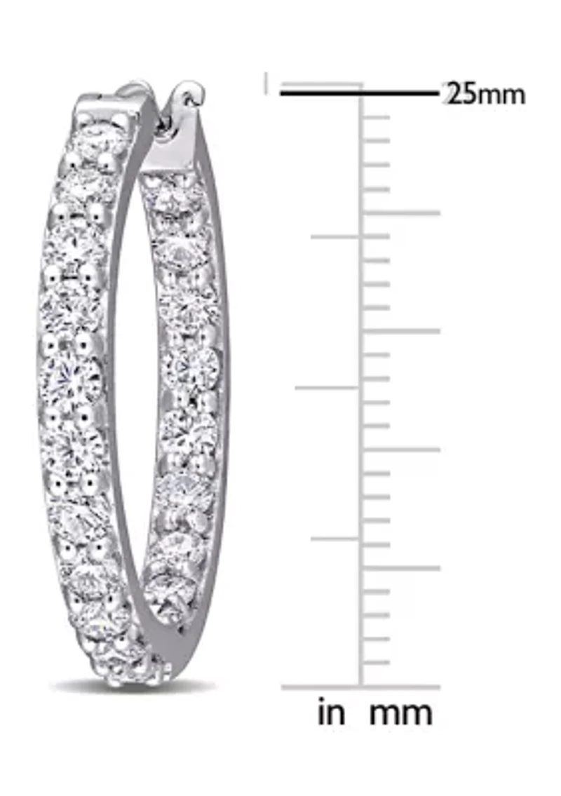 2.37 ct. t.w. Lab Created Moissanite Hoop Earrings in 10K White Gold
