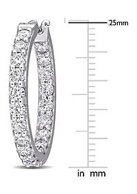 2.37 ct. t.w. Lab Created Moissanite Hoop Earrings in 10K White Gold