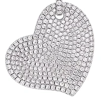 2.5 ct. t.w. Diamond Clustered Heart Pendant with Chain in 14K White Gold