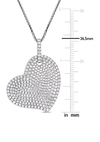 2.5 ct. t.w. Diamond Clustered Heart Pendant with Chain in 14K White Gold