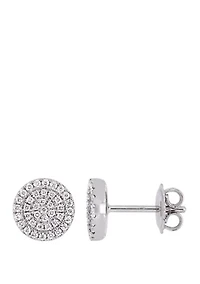1/3 ct. t.w. Diamond Circular Cluster Stud Earrings in 14K White Gold