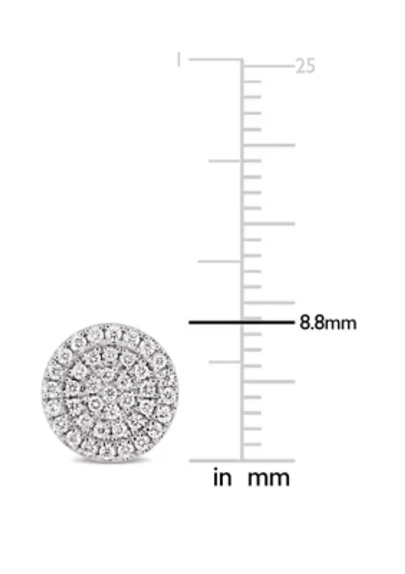 1/3 ct. t.w. Diamond Circular Cluster Stud Earrings in 14K White Gold