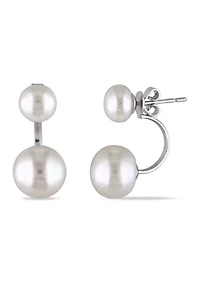 Cultured Freshwater Pearl Earrings with Jackets in Sterling Silver
