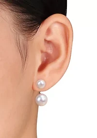 Cultured Freshwater Pearl Earrings with Jackets in Sterling Silver