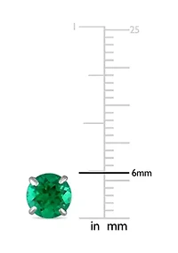 1.62 ct. t.w. Lab Created Emerald Solitaire Stud Earrings in 10K White Gold