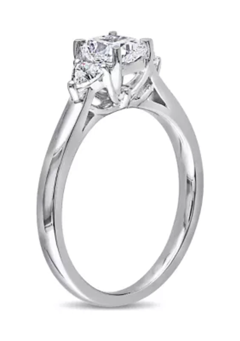 1 ct. t.w. Diamond Cushion Cut 3-Stone Engagement Ring 14k White Gold