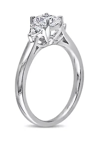 1 ct. t.w. Diamond Cushion Cut 3-Stone Engagement Ring 14k White Gold