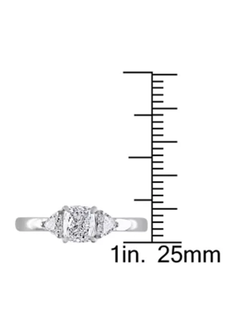 1 ct. t.w. Diamond Cushion Cut 3-Stone Engagement Ring 14k White Gold