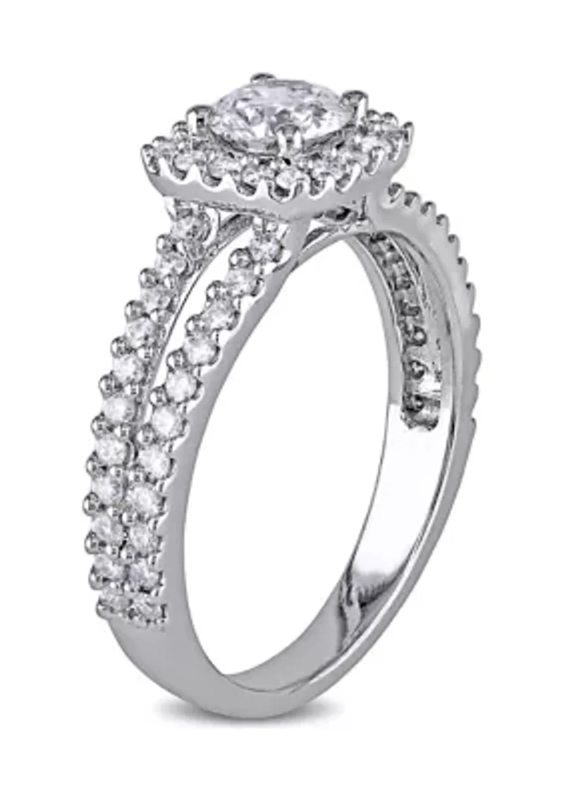 1 ct. t.w. Diamond Halo Engagement Ring 14k White Gold