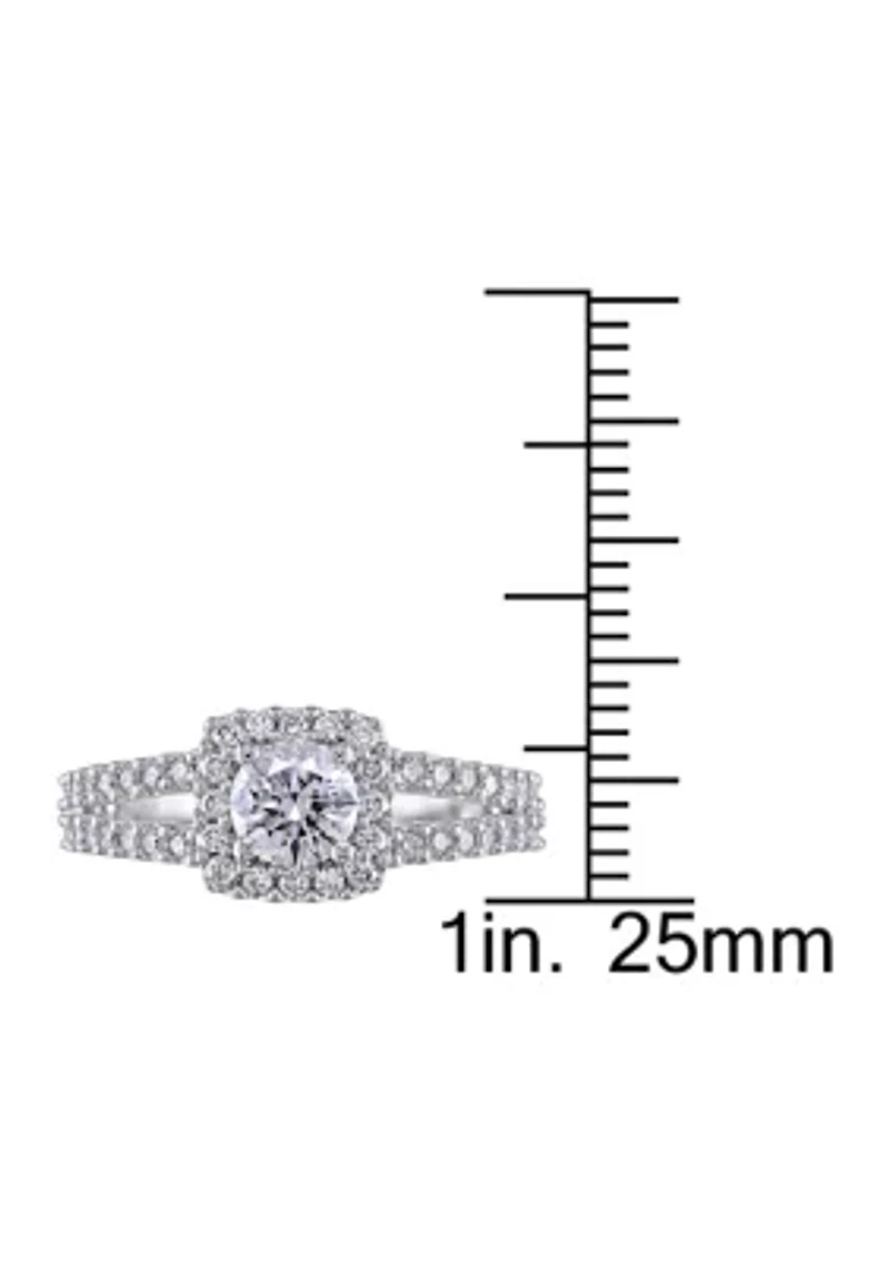 1 ct. t.w. Diamond Halo Engagement Ring 14k White Gold