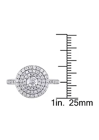 1 ct. t.w. Diamond Cluster Halo Engagement Ring 14k White Gold