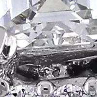 3/4 ct. t.w. Diamond Emerald Cut Halo Split Shank Bridal Set 14k White Gold