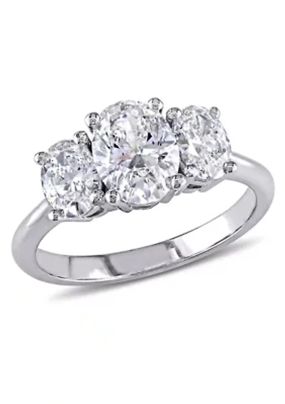 1.5 ct. t.w. Diamond Oval 3-Stone Engagement Ring 18k White Gold