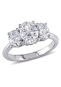 1.5 ct. t.w. Diamond Oval 3-Stone Engagement Ring 18k White Gold