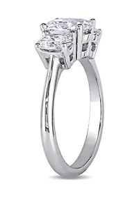 1.5 ct. t.w. Diamond Oval 3-Stone Engagement Ring 18k White Gold