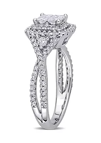 1 ct. t.w. Diamond Princess-Cut Quad Infinity Halo Engagement Ring 10k White Gold