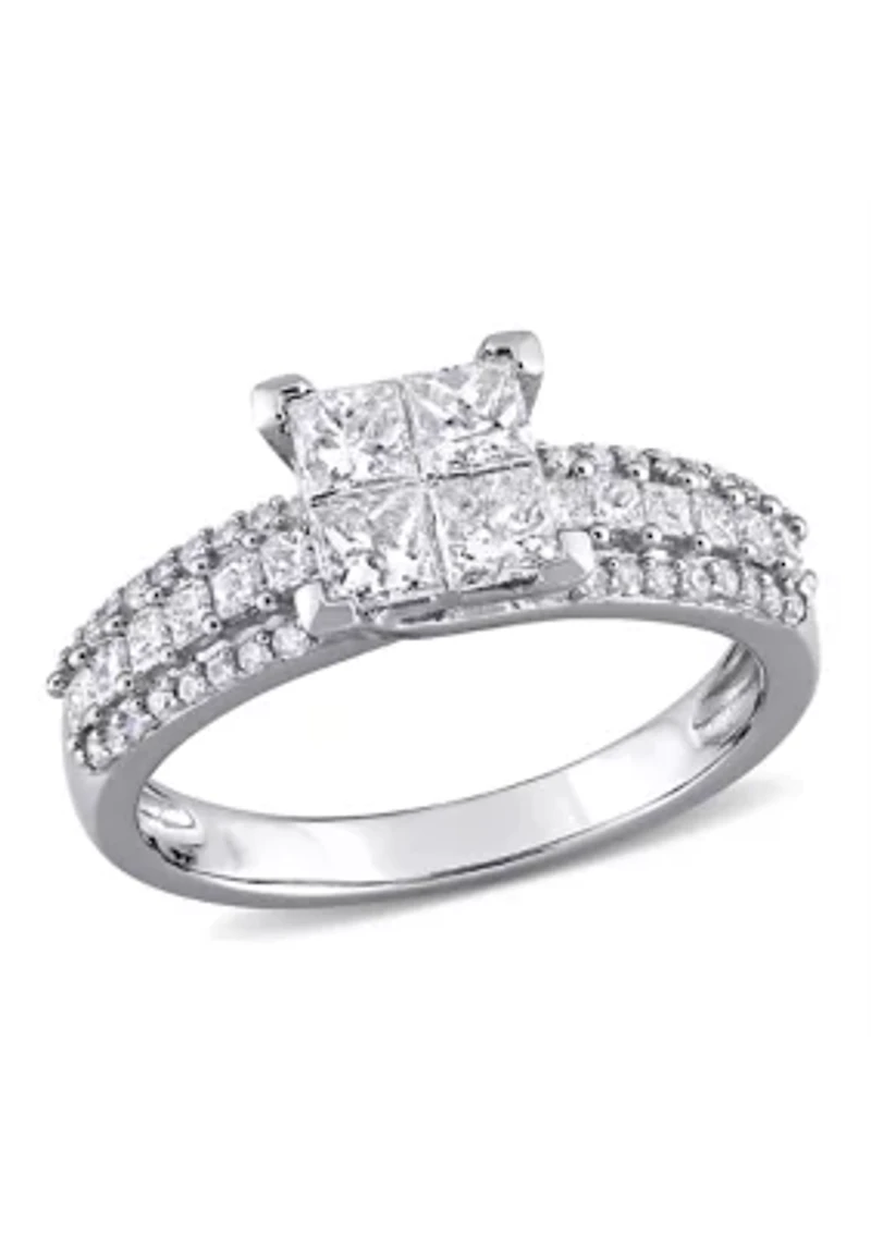 1 ct. t.w. Diamond Princess-Cut Engagement Ring 10k White Gold