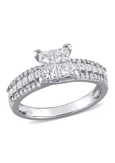 1 ct. t.w. Diamond Princess-Cut Engagement Ring 10k White Gold