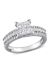 1 ct. t.w. Diamond Princess-Cut Engagement Ring 10k White Gold