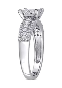 1 ct. t.w. Diamond Princess-Cut Engagement Ring 10k White Gold