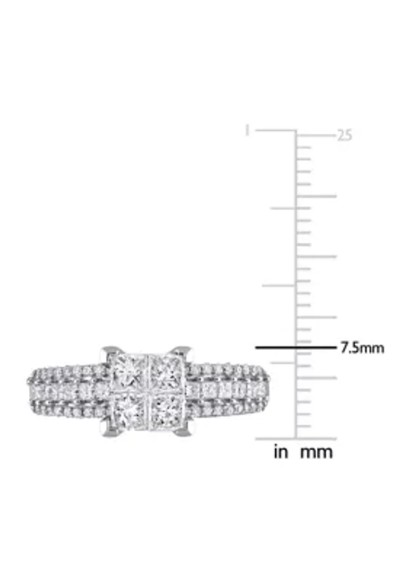 1 ct. t.w. Diamond Princess-Cut Engagement Ring 10k White Gold