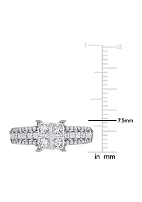 1 ct. t.w. Diamond Princess-Cut Engagement Ring 10k White Gold