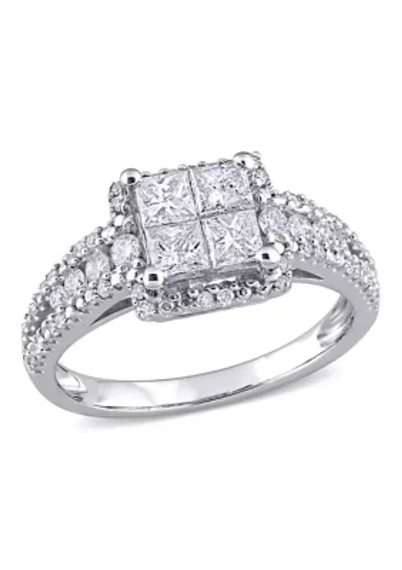 1 ct. t.w. Diamond Princess-Cut Square Engagement Ring 10k White Gold