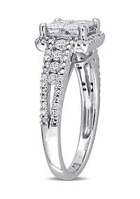 1 ct. t.w. Diamond Princess-Cut Square Engagement Ring 10k White Gold