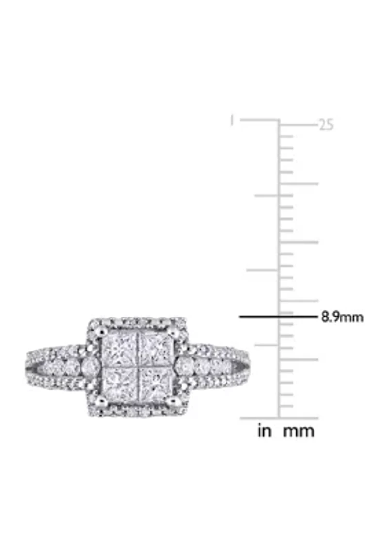 1 ct. t.w. Diamond Princess-Cut Square Engagement Ring 10k White Gold