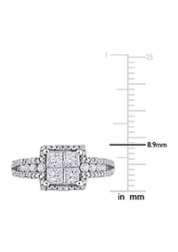 1 ct. t.w. Diamond Princess-Cut Square Engagement Ring 10k White Gold