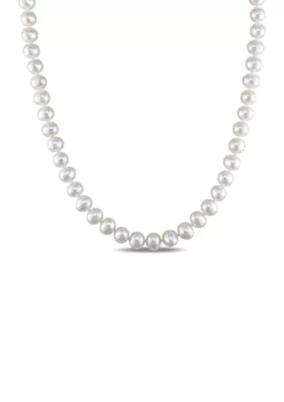 6.5-7 MM Freshwater Cultured Pearl 18" Strand Necklace with Sterling Silver Clasp