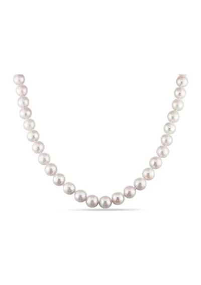 7-7.5 Millimeter Cultured Freshwater Pearl Necklace with 14k Yellow Gold Fisheye Clasp