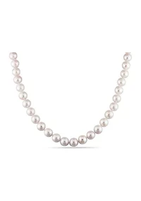 7-7.5 Millimeter Cultured Freshwater Pearl Necklace with 14k Yellow Gold Fisheye Clasp