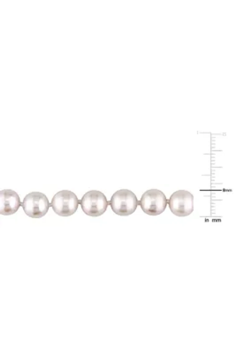 7-7.5 Millimeter Cultured Freshwater Pearl Necklace with 14k Yellow Gold Fisheye Clasp